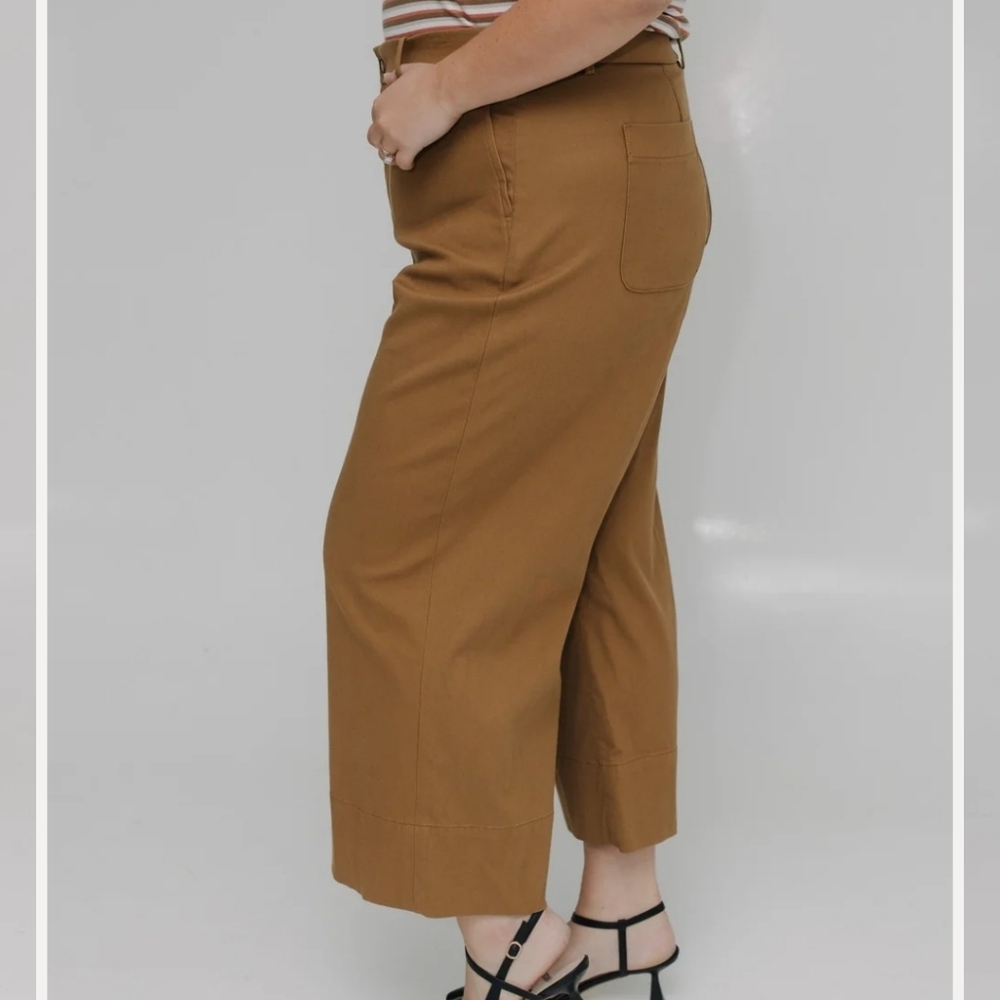 SPANXsupersmooth™ Stretch Twill Cropped Wide Leg Pant In Flax - Picture 2 of 11